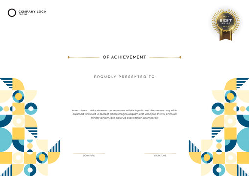 Abstract geometric certificate template