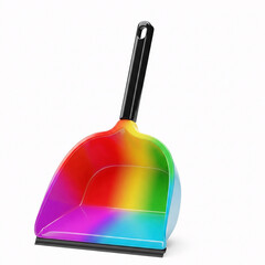 Rainbow Dustpan isolated on a white background. 3d render image front view