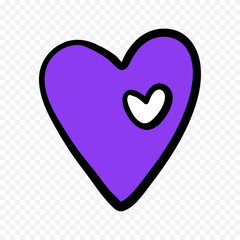 Hand drawn heart on white background. Valentines Day vector elements heart shapes love