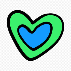 Hand drawn heart on white background. Valentines Day vector elements heart shapes love