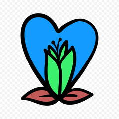 Hand drawn heart on white background. Valentines Day vector elements heart shapes love