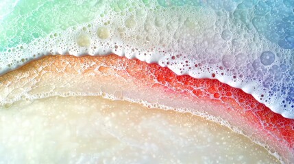 Abstract Fluid Art Painting  Rainbow Bubbles  Pastel Colors  Swirls  Texture