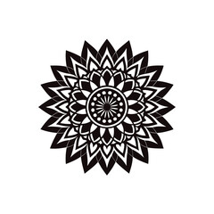 mandala snowflake on white vector illustration