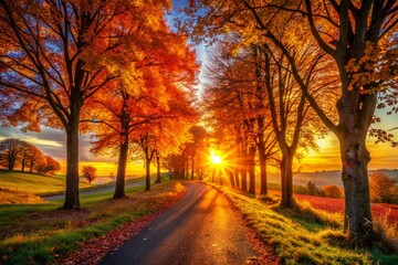 Silhouette Photography: Autumnal Leading Lines Wallpaper