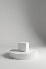 Fototapeta premium Clean Minimalist Product Display with Simple Geometric Forms on a White Background