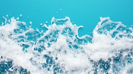 Fototapeta premium Turquoise Ocean Waves Crashing Against Each Other Under Bright Sunlight