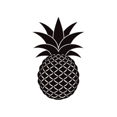 Obraz premium pineapple on white vector illustration