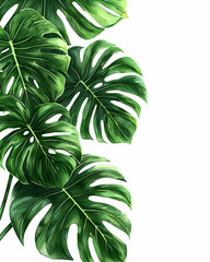 Tropical Monstera Leaves Illustration