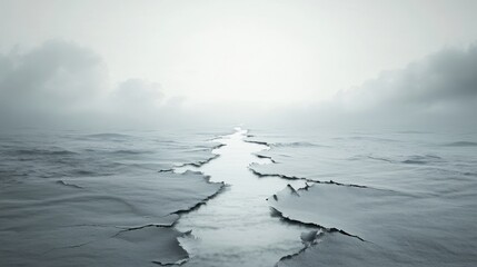 Dementia risk illustrated by a disintegrating paper trail leading to a distant horizon. Featuring soft, overcast sky