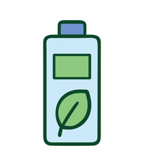 Battery with leaf icon