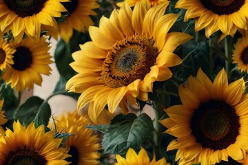 Sunflowers in full bloom