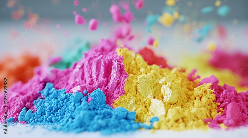 Poster colorful powder splashes in abstract design for creative background : generative ai