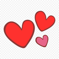 Hand drawn heart on white background. Valentines Day vector elements heart shapes love