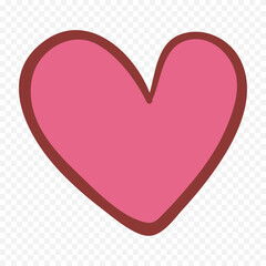 Hand drawn heart on white background. Valentines Day vector elements heart shapes love