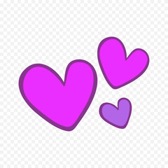 Hand drawn heart on white background. Valentines Day vector elements heart shapes love