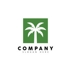 Palm tree summer logo template vector illustration