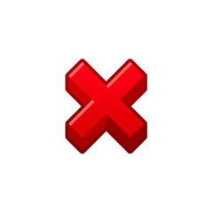 3D red delete icon 