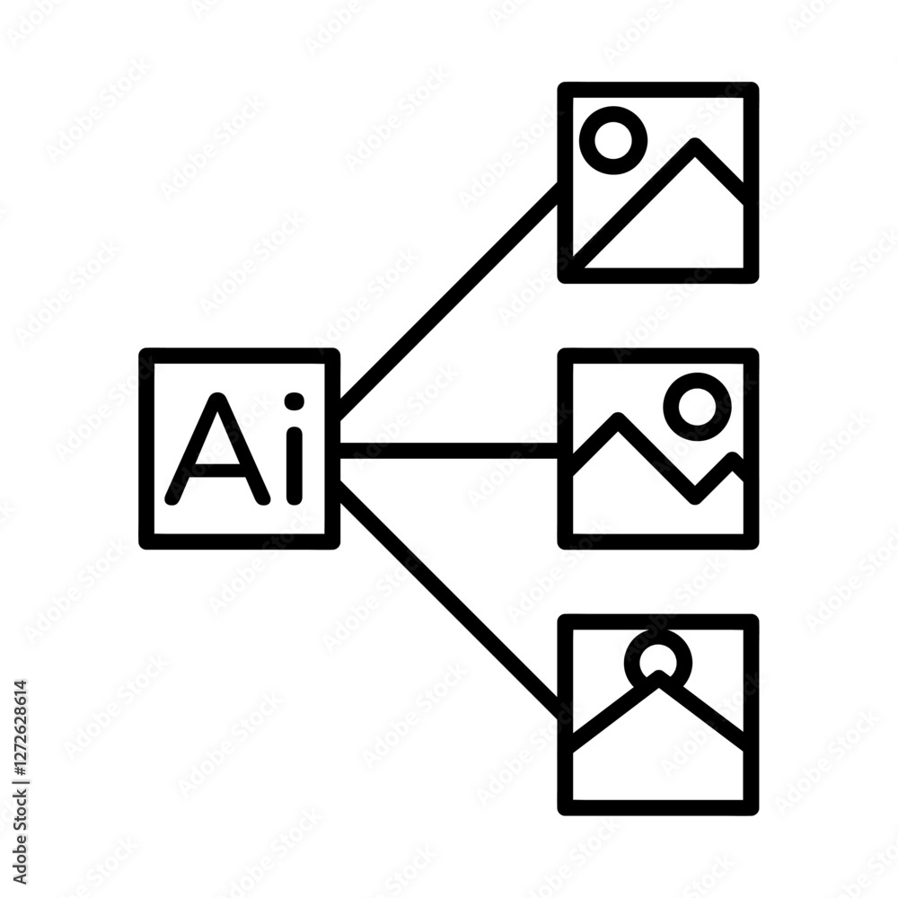 Poster generative ai flow icon