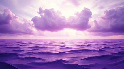 Obraz premium Purple Ocean Waves at Sunset