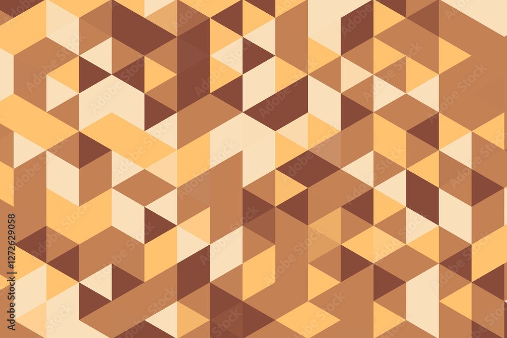 Poster vintage brown triangular pixelated texture with a classic digital mosaic effect. retro abstract back