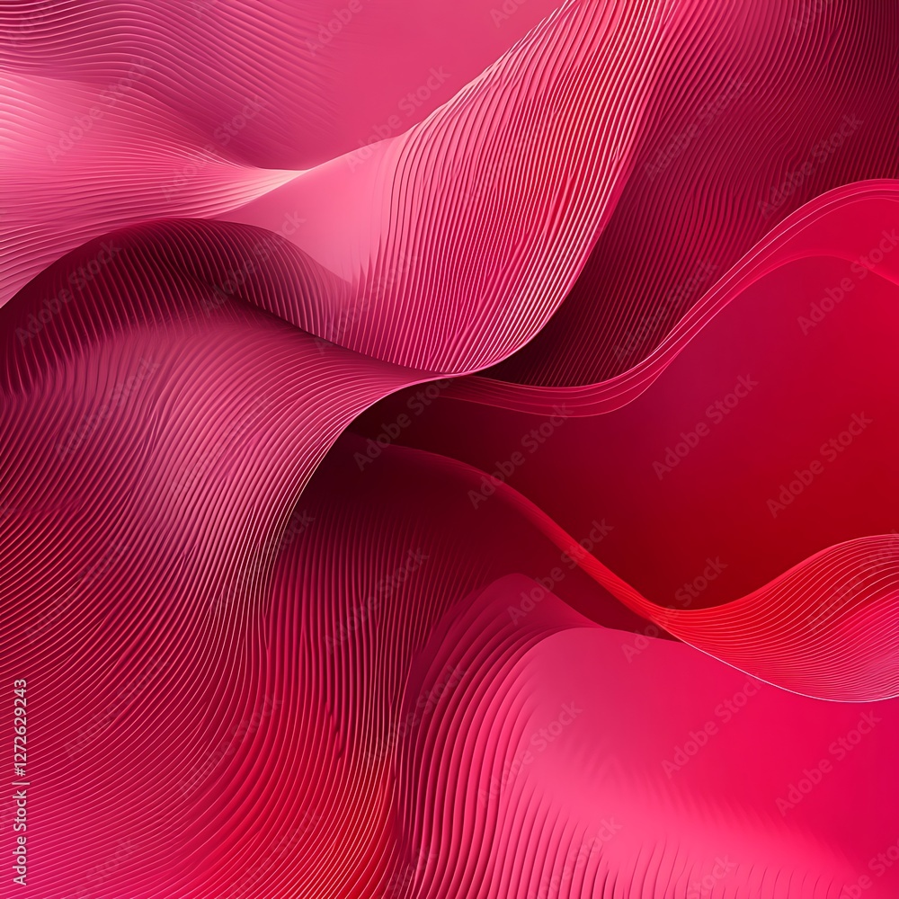 Poster abstract background with smooth wavy lines in pink colors. vector illustration.