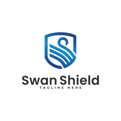 swan shield logo vector for protection brand © Arqua