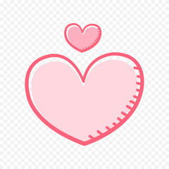 Hand drawn heart on white background. Valentines Day vector elements heart shapes love