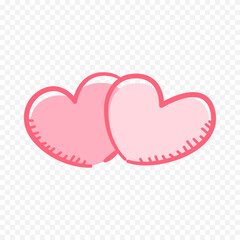 Hand drawn heart on white background. Valentines Day vector elements heart shapes love