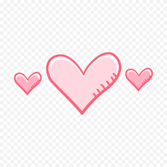 Hand drawn heart on white background. Valentines Day vector elements heart shapes love