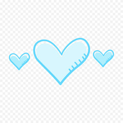 Hand drawn heart on white background. Valentines Day vector elements heart shapes love