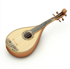 Fototapeta premium acoustic guitar on white background