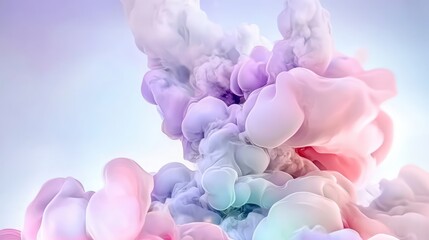Obraz premium Ethereal Pastel Smoke Abstract Swirls Lavender Pink Purple Cloud