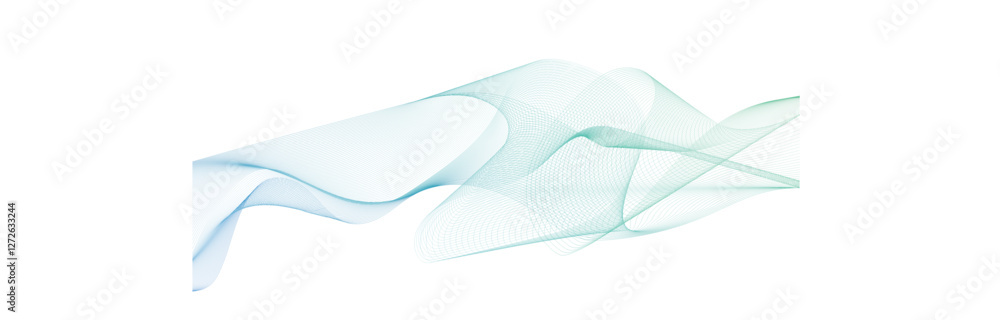Poster abstract curved wave with lines created using the blend tool. monochrome stylized line art wave elem