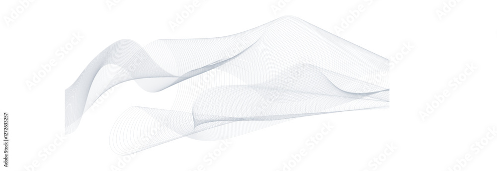 Poster abstract curved wave with lines created using the blend tool. monochrome stylized line art wave elem