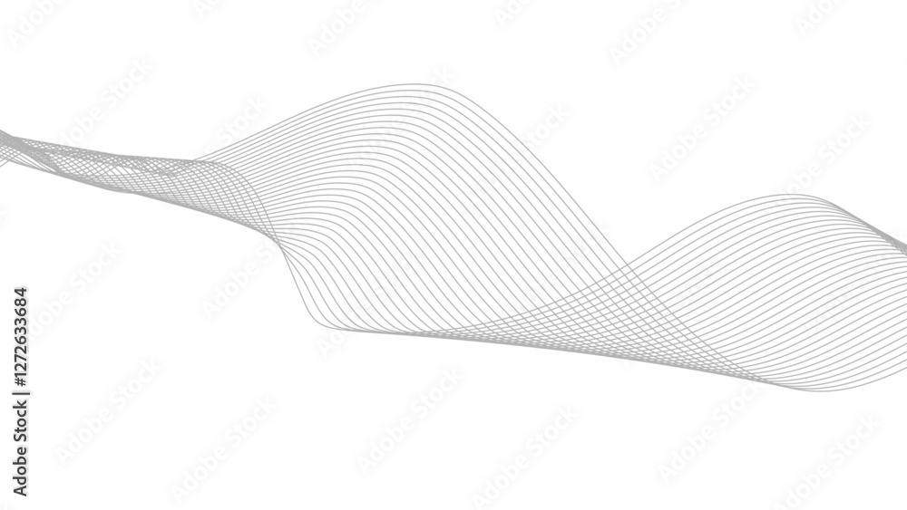 Poster thin wavy line abstract background. wavy line horizontal divider outline minimalist background. abst