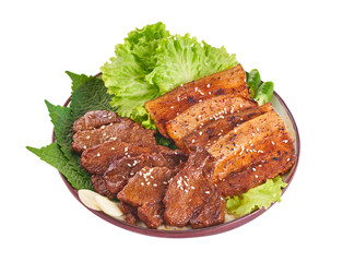 grilled meat with vegetables