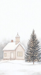 Winter Wonderland Cabin and Christmas Tree