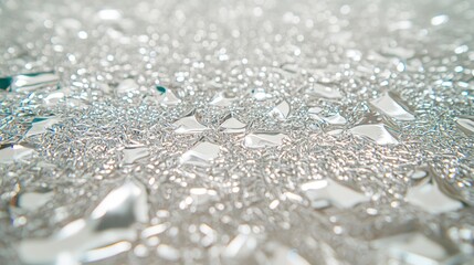 Shimmering Silver Foil Texture  Abstract Metallic Background