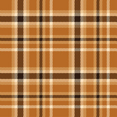 Autumn retro brown plaid repeating pattern design. Gingham tartan seamless geometric pattern Vector illustraion for textile.