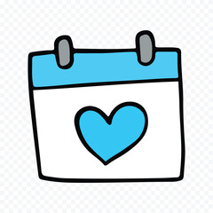 Hand drawn heart on white background. Valentines Day vector elements heart shapes love