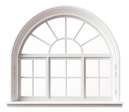 PNG A Isolated white window transparent white background architecture.