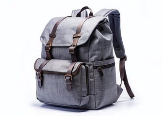 Naklejka premium Stylish Grey Backpack for Travel, Hiking & Everyday Use