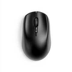 Sleek Black Wireless Computer Mouse with Scroll Wheel and Ergonomic Design for Home Office Use