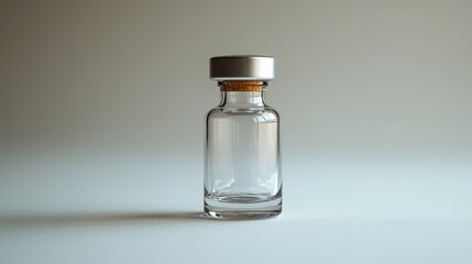 Transparent bottle with a smaller glass bottle nested inside on a white background