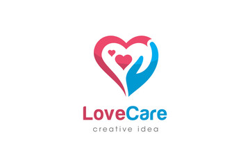Creative Love Care Concept Logo Design Template