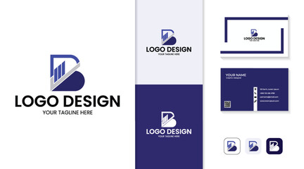 Investment logo finance logo, financial investment logo, business logo with letter B © Zeronineee