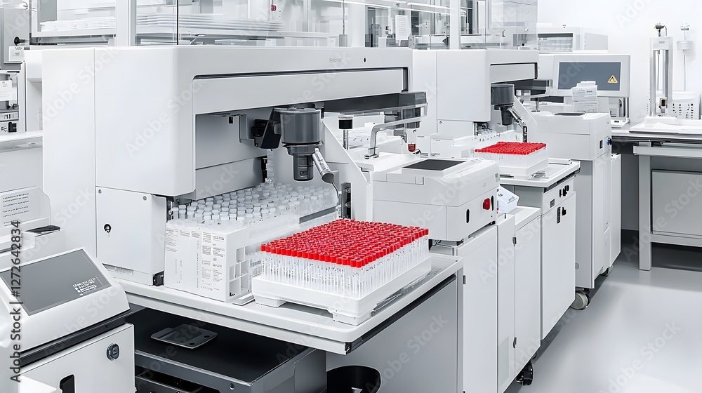 Aufkleber Automated Liquid Handling Robot Precisely Preparing Genetic Samples for Comprehensive Analysis and Research in Modern Advanced Laboratory Setting