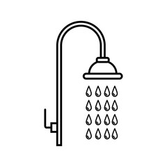 Shower head water pattern vector icon . vector illustration, pictogram isolated on white background. color editable