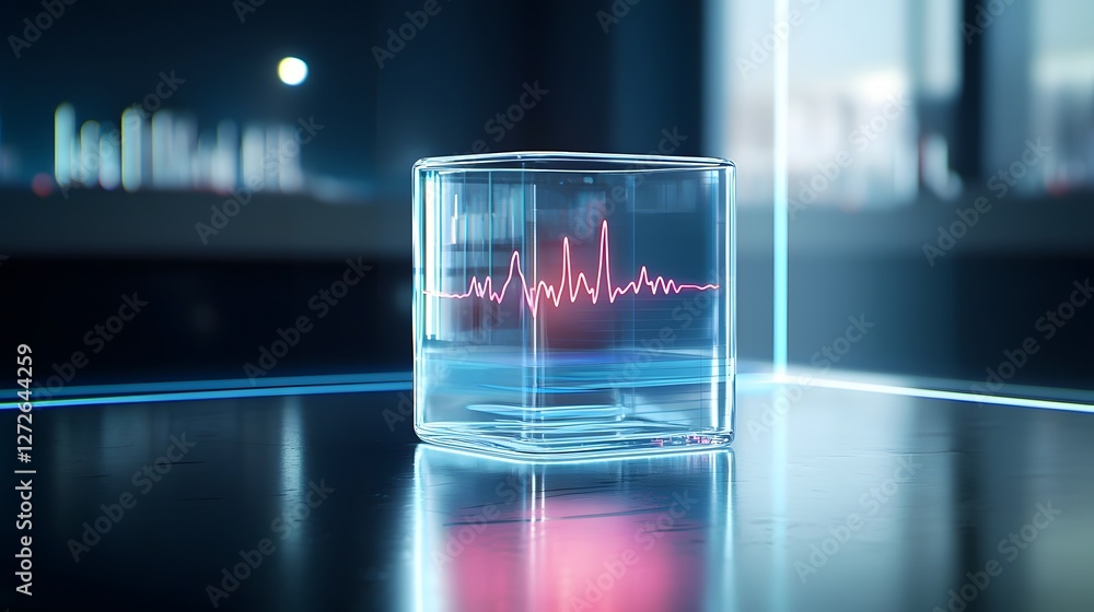Poster Electrophoresis gel with distinct DNA bands visible under ultraviolet light in a scientific laboratory setting showcasing the process of molecular analysis and biotechnology research