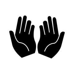 Pray icon vector. Hands folded in prayer line icon. Outline hands folded in prayer vector icon. Designed for web and app design interfaces.